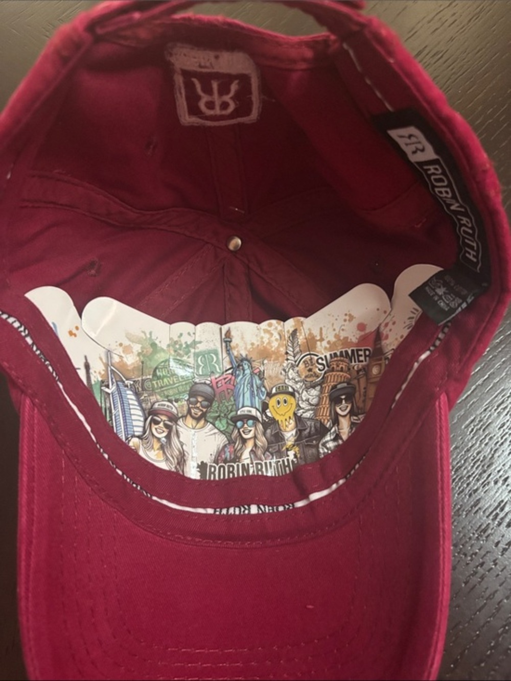 Robin Ruth Boston Embroidered Baseball Cap Red OS - Picture 4 of 10